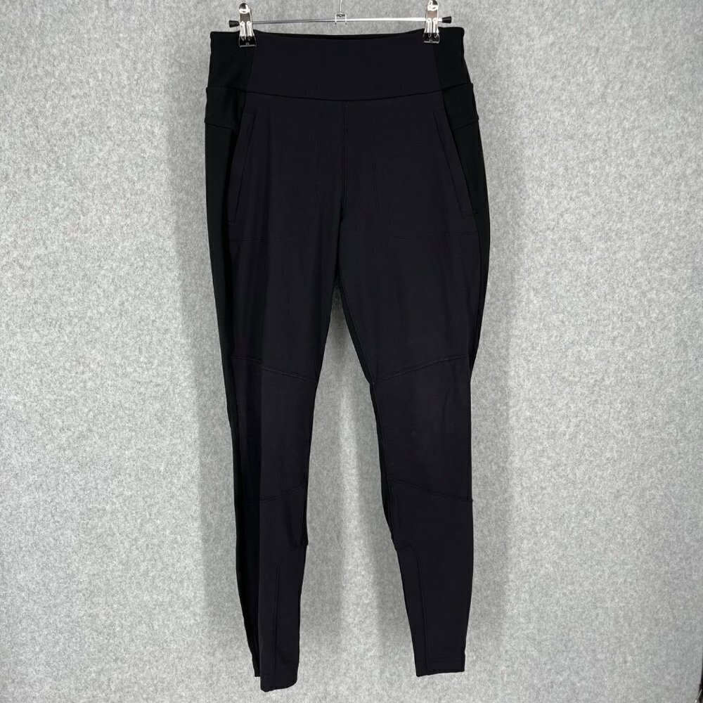 Athleta Highline Hybrid Ankle Tight 2.0 Size 6 Lifestyle Pant Black Zip Pockets